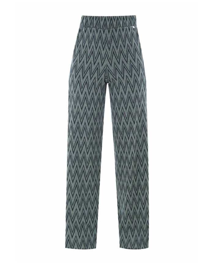 pantalone nera/verde da donna con fantasia geometrica | KOCCA pantalone nera/verde da donna con fantasia geometrica | KOCCA