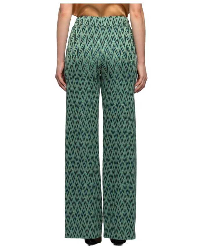 pantalone nera/verde da donna con fantasia geometrica | KOCCA pantalone nera/verde da donna con fantasia geometrica | KOCCA