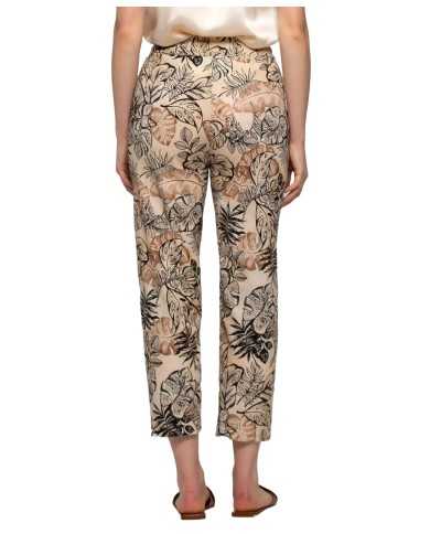 pantalone capri nero/sabbia da donna con fantasia foliage | KOCCA pantalone capri nero/sabbia da donna con fantasia foliage | KOCCA