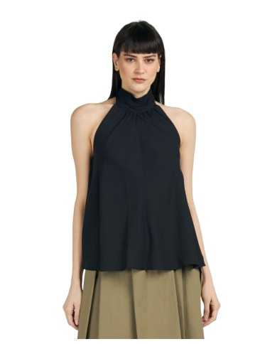 top nero donna con scollatura all'americana | KOCCA top nero donna con scollatura all'americana | KOCCA