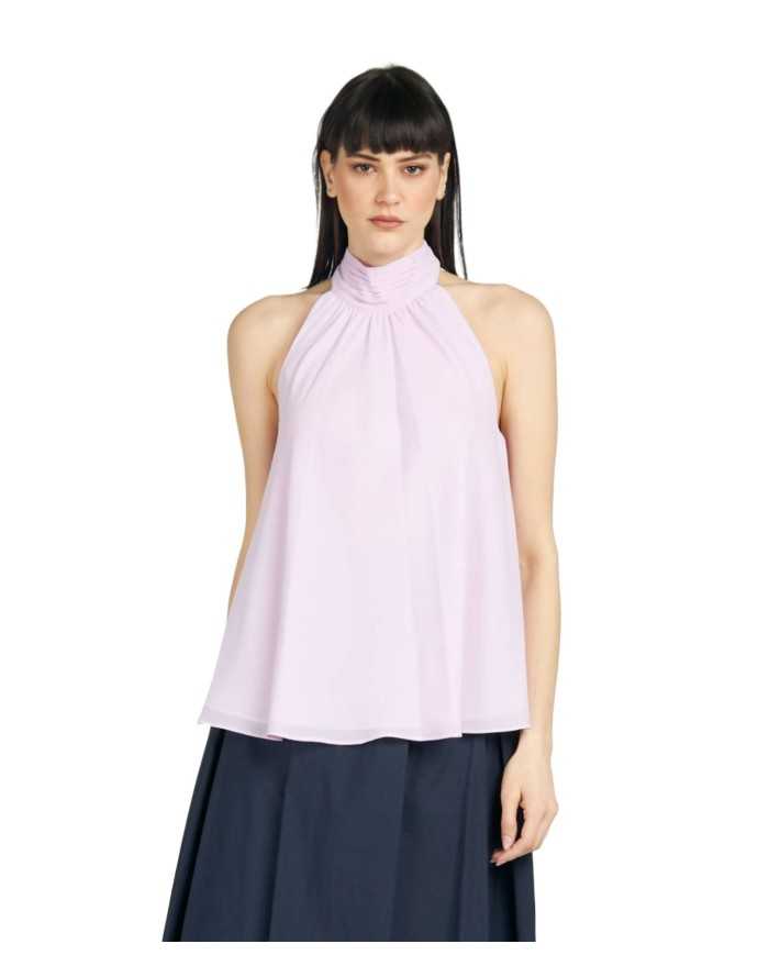 top rosa lilllato donna con scollatura all'americana | KOCCA top rosa lilllato donna con scollatura all'americana | KOCCA