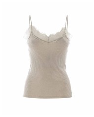 top oro da donna con scollatura rifinita su bordi in rebrodè | KOCCA