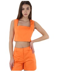 crop top arancio intenso con scollatura quadrato | KOCCA
