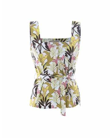 top panna/rosa/giallo da donna con fantasia floreale | KOCCA top panna/rosa/giallo da donna con fantasia floreale | KOCCA