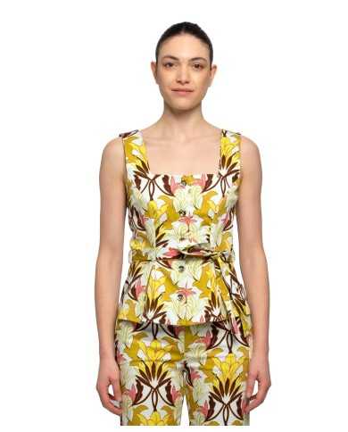 top panna/rosa/giallo da donna con fantasia floreale | KOCCA top panna/rosa/giallo da donna con fantasia floreale | KOCCA