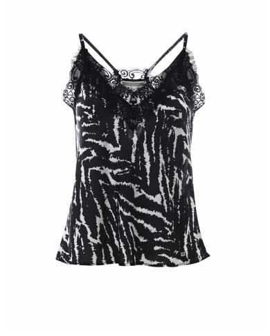 top nero/avorio da donna con fantasia zebrata | KOCCA top nero/avorio da donna con fantasia zebrata | KOCCA