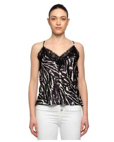 top nero/avorio da donna con fantasia zebrata | KOCCA top nero/avorio da donna con fantasia zebrata | KOCCA