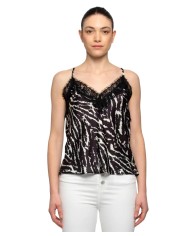 top nero/avorio da donna con fantasia zebrata | KOCCA