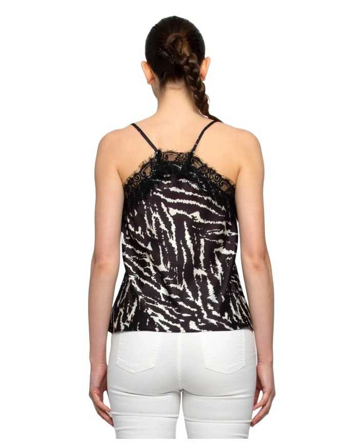 top nero/avorio da donna con fantasia zebrata | KOCCA