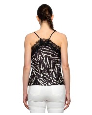 top nero/avorio da donna con fantasia zebrata | KOCCA
