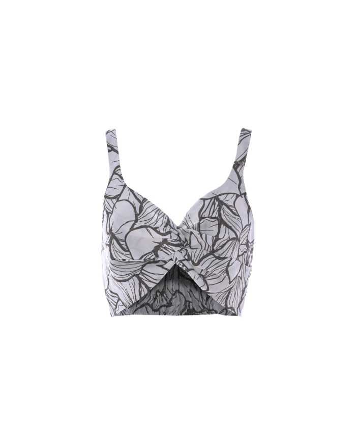 crop top da donna con tessuto intrecciato e fantasia fango | KOCCA crop top da donna con tessuto intrecciato e fantasia fango | KOCCA