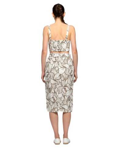 crop top da donna con tessuto intrecciato e fantasia fango | KOCCA crop top da donna con tessuto intrecciato e fantasia fango | KOCCA