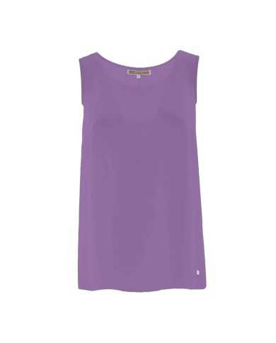 top rosa lillato da donna rifinito con bordatura in tono | KOCCA top rosa lillato da donna rifinito con bordatura in tono | KOCCA