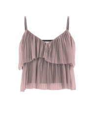 top rosa delicato con doppio strato di volant plissettato | KOCCA top rosa delicato con doppio strato di volant plissettato | KOCCA