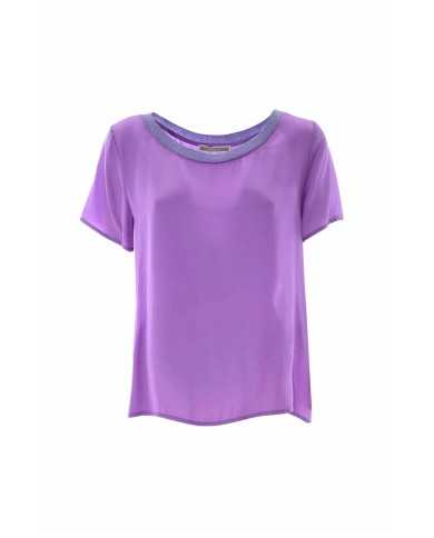 t-shirt rosa lillato da donna con dettagli brillanti | KOCCA t-shirt rosa lillato da donna con dettagli brillanti | KOCCA