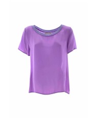 t-shirt rosa lillato da donna con dettagli brillanti | KOCCA