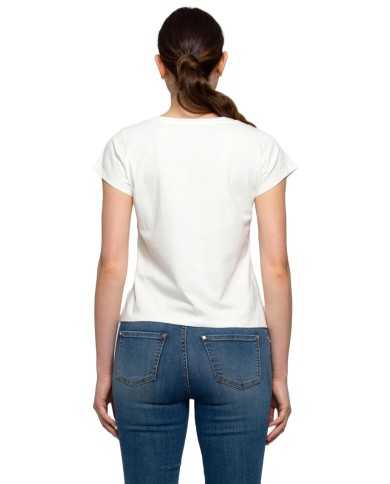 t-shirt latte/panna da donna con disegno in stile line art | KOCCA t-shirt latte/panna da donna con disegno in stile line art | KOCCA