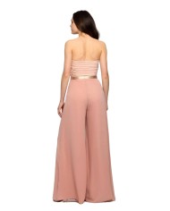 tuta rosa delicato da donna con top, cintura e pantaloni | KOCCA