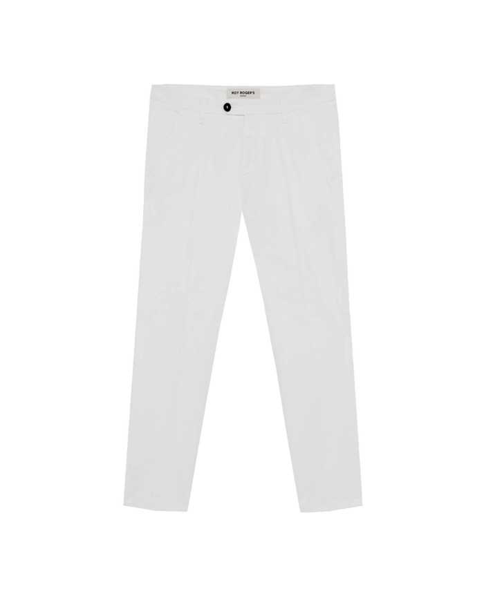 Pantalone optic white da uomo con tasche americane | ROY ROGER'S Pantalone optic white da uomo con tasche americane | ROY ROGER'S