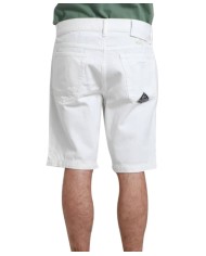 bermuda bianche da uomo con atch logata su tasca dietro | ROY ROGER'S