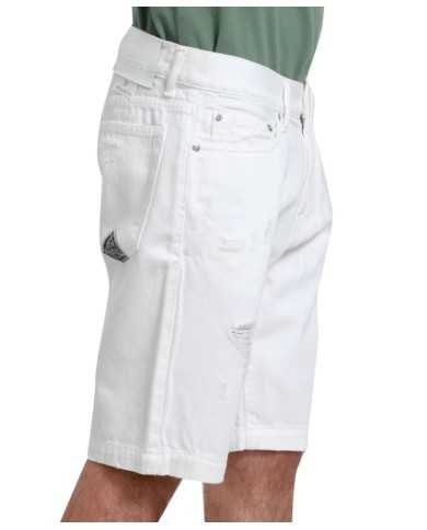 bermuda bianche da uomo con atch logata su tasca dietro | ROY ROGER'S bermuda bianche da uomo con atch logata su tasca dietro | ROY ROGER'S