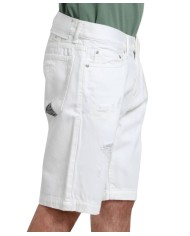 bermuda bianche da uomo con atch logata su tasca dietro | ROY ROGER'S