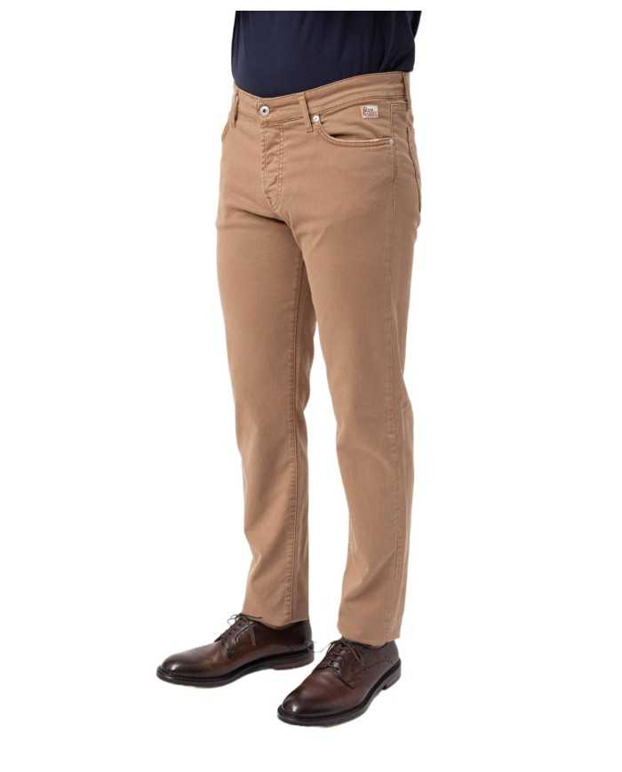 pantalone beige da uomo con salpa logato su retro | ROY ROGER'S pantalone beige da uomo con salpa logato su retro | ROY ROGER'S