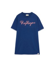 t-shirt french navy con stampa logata al centro | ROY ROGER'S