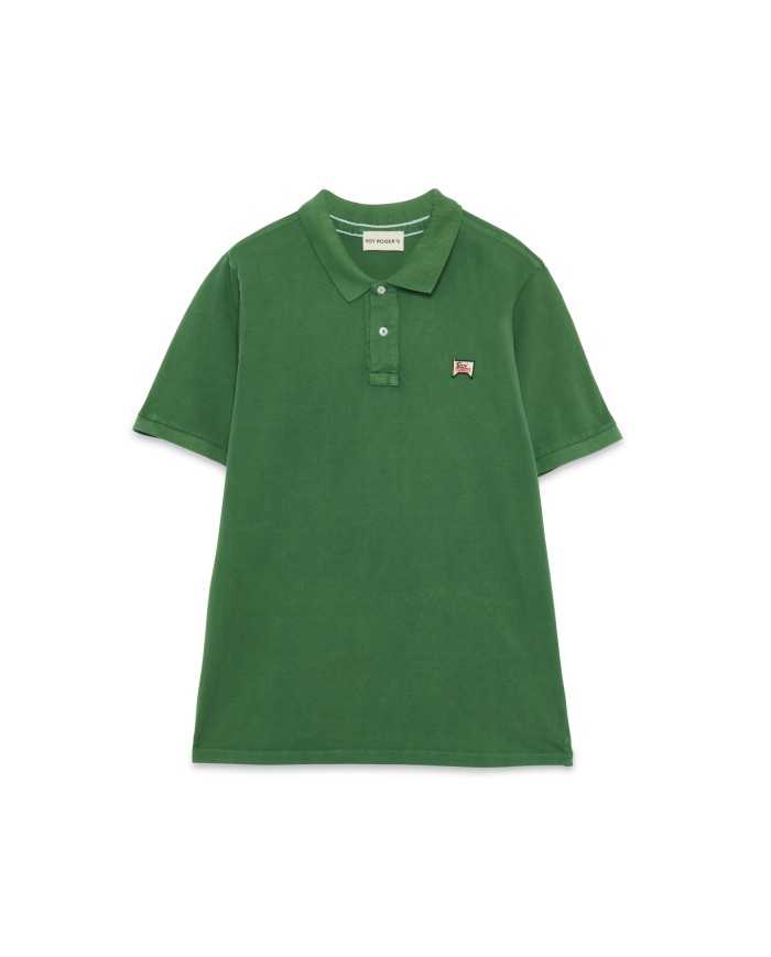 polo verde da uomo con logo ricamato su petto | ROY ROGER'S polo verde da uomo con logo ricamato su petto | ROY ROGER'S