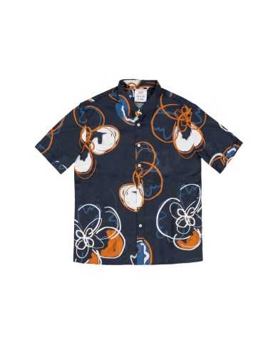 camicia scura da uomo con fantasia a palme | BOB camicia scura da uomo con fantasia a palme | BOB