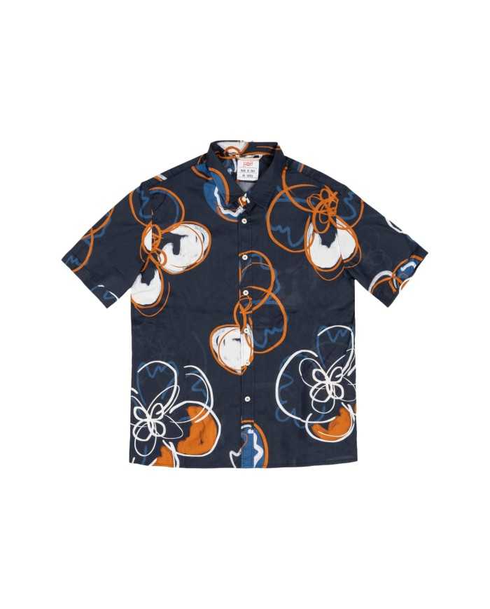 camicia scura da uomo con fantasia a palme | BOB camicia scura da uomo con fantasia a palme | BOB