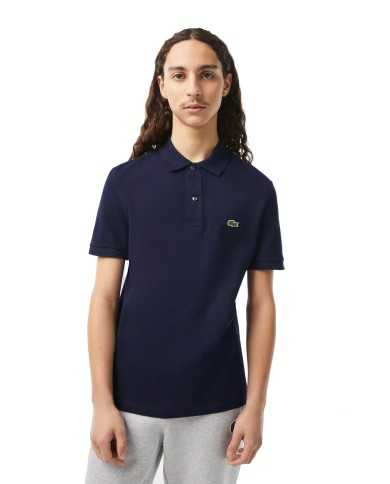 Polo da uomo blu in petit piquet di cotone con logo | LACOSTE Polo da uomo blu in petit piquet di cotone con logo | LACOSTE