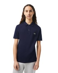Polo da uomo blu in petit piquet di cotone con logo | LACOSTE