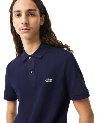 Polo da uomo blu in petit piquet di cotone con logo | LACOSTE Polo da uomo blu in petit piquet di cotone con logo | LACOSTE