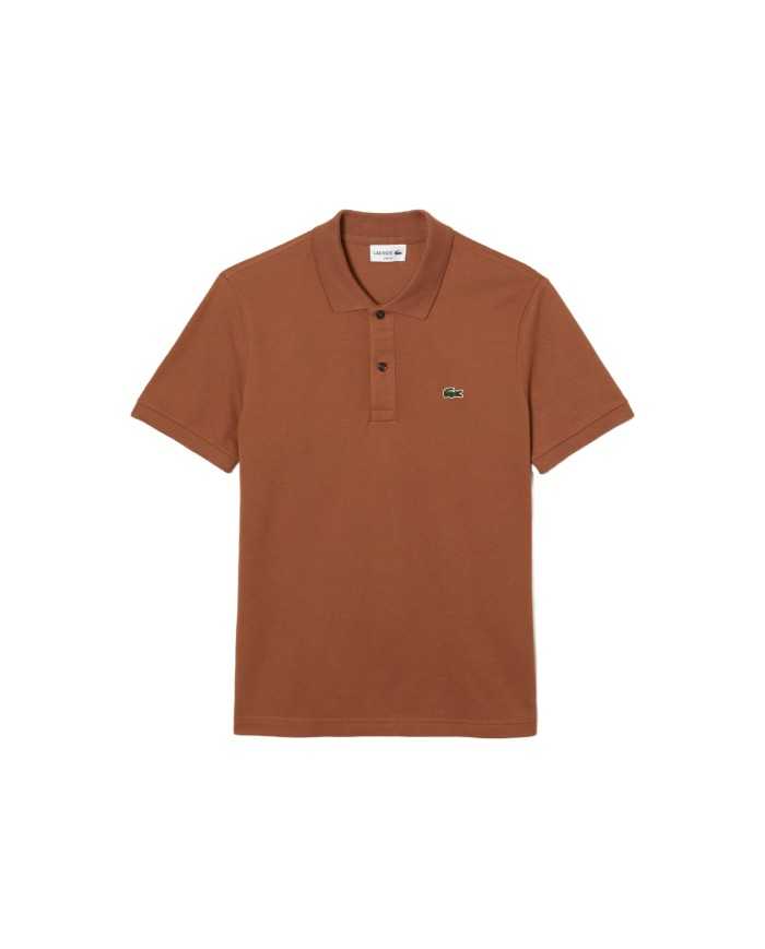 polo marrone chiaro da uomo in petit piquet con logo | LACOSTE