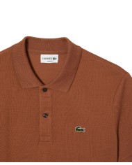 polo marrone chiaro da uomo in petit piquet con logo | LACOSTE