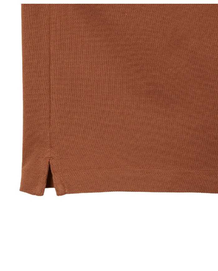 polo marrone chiaro da uomo in petit piquet con logo | LACOSTE