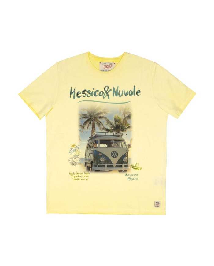 t-shirt avocado da uomo con stampa al centro | BOB t-shirt avocado da uomo con stampa al centro | BOB