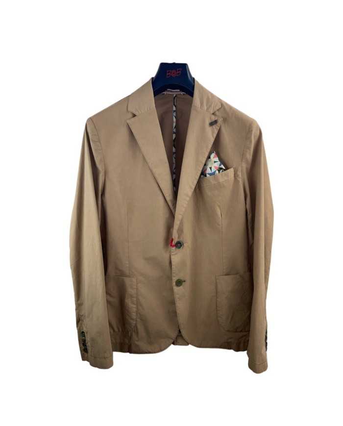 giacca tabacco in lyocell con stemma logato | BOB giacca tabacco in lyocell con stemma logato | BOB