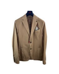 giacca tabacco in lyocell con stemma logato | BOB