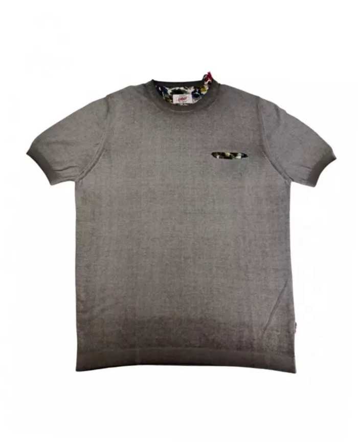 maglia moro effetto vintage da uomo con logo e tasca a fantasia | BOB maglia moro effetto vintage da uomo con logo e tasca a fantasia | BOB