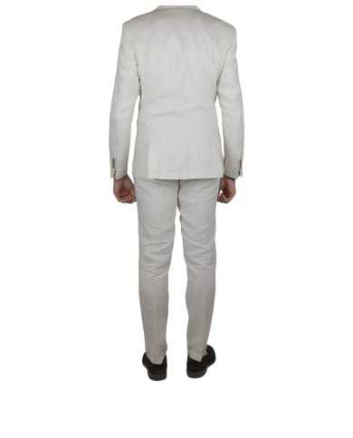 abito ecru da uomo in lino con impunture e due bottoni | BOB abito ecru da uomo in lino con impunture e due bottoni | BOB