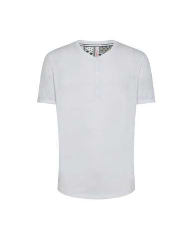 SUN68 T-shirt Uomo T33117 P-EM cotone in stile serafino 01 BIANCO S... SUN68 T-shirt Uomo T33117 P-EM cotone in stile serafino 01 BIANCO S...