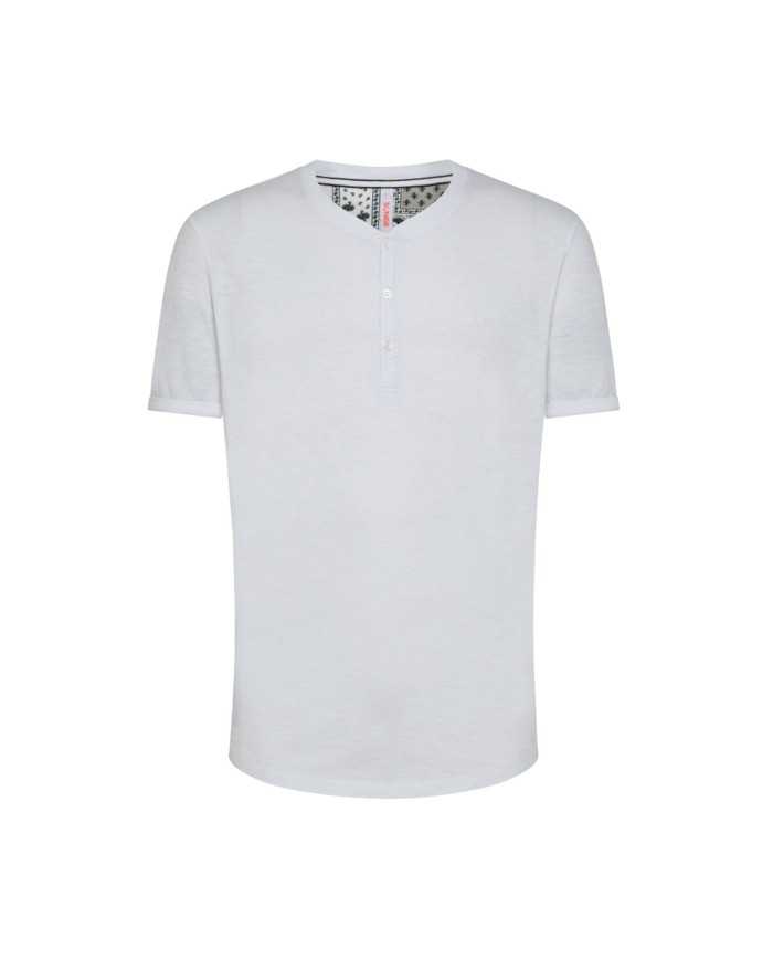 SUN68 T-shirt Uomo T33117 P-EM cotone in stile serafino 01 BIANCO S... SUN68 T-shirt Uomo T33117 P-EM cotone in stile serafino 01 BIANCO S...