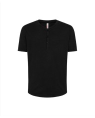 t-shirt nera da uomo con dettagli kashmir e ricamo logo | SUN68