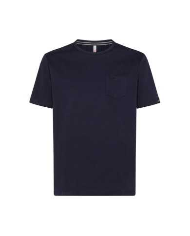 t-shirt navy blue da uomo con logo su taschino e fascetta | SUN68 t-shirt navy blue da uomo con logo su taschino e fascetta | SUN68