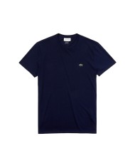 T-shirt da uomo blu regular con logo in alto a destra | LACOSTE
