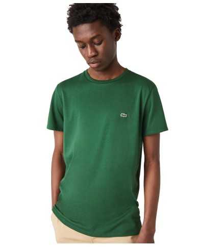t-shirt verde da uomo con logo in alto a destra | LACOSTE t-shirt verde da uomo con logo in alto a destra | LACOSTE