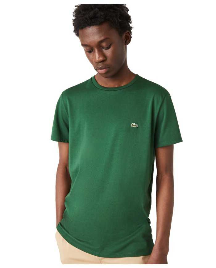 t-shirt verde da uomo con logo in alto a destra | LACOSTE t-shirt verde da uomo con logo in alto a destra | LACOSTE