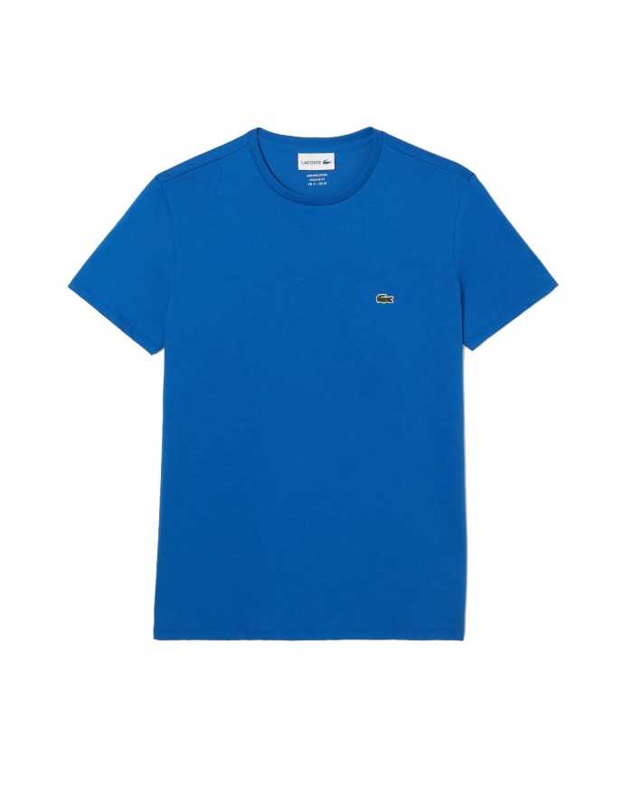t-shirt blu/azzurro in jersey di cotone pima, con logo | LACOSTE t-shirt blu/azzurro in jersey di cotone pima, con logo | LACOSTE